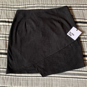 by the way Asymmetrical Suede Skirt